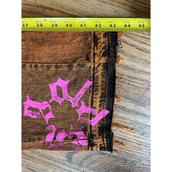 GOLDEN Syndicate Orange Pink Pattern Boot Cut Jeans Pants Trousers  Mens Size 34 - Picture 7 of 8